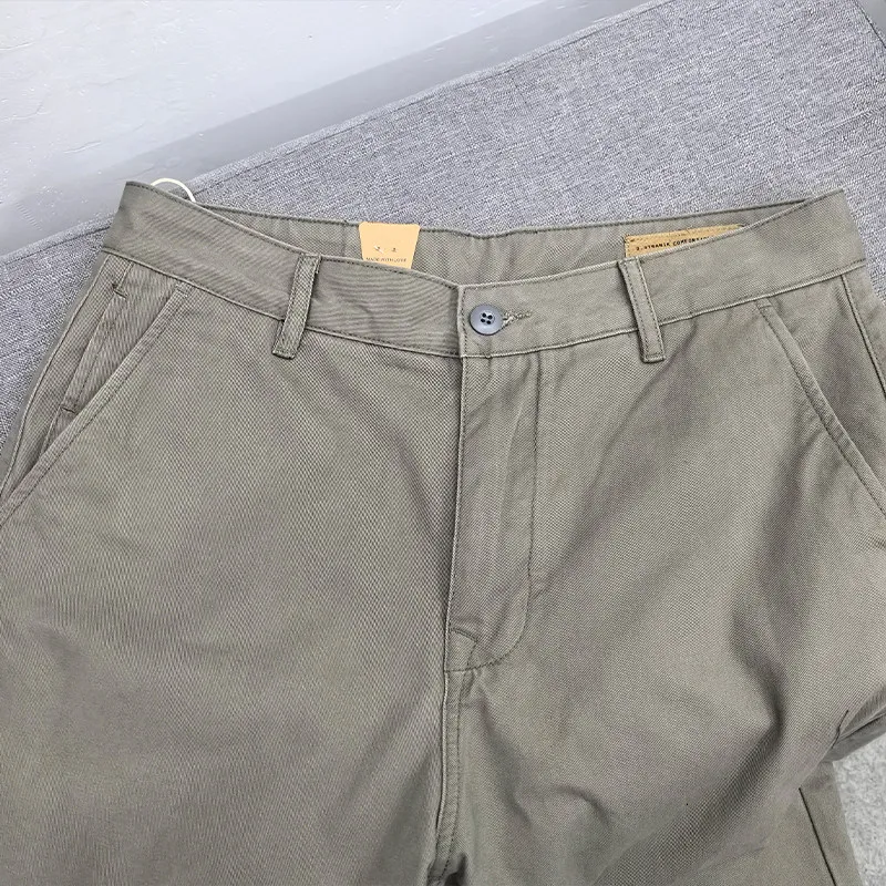 2026 Spring New American Retro Woven Twill Chino Cargo Pants Men's Fashion 100% Cotton Washed Casual Business Straight Trousers - Image 14