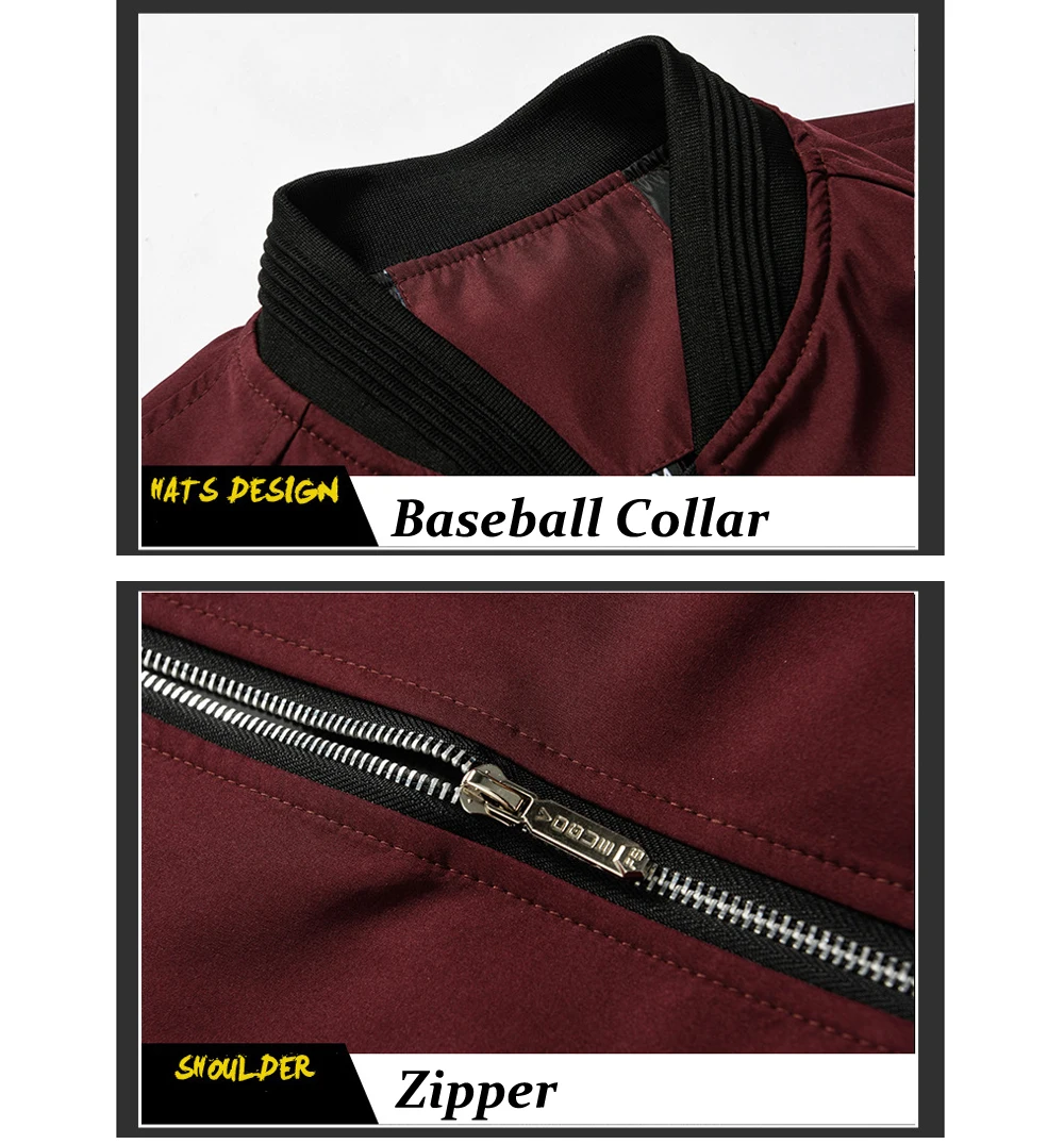 Spring Autumn Men's Bomber Jacket Casual Lightweight Jacket For Men Sports Windbreaker Zip Up Coat with Pockets Clothing - Image 18