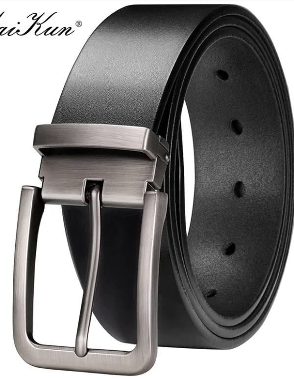 Maikun Genuine Leather Men's Belt Large Size Casual Belt   Alloy Pin Buckle Business Suit Belt Father's Day Present Gift