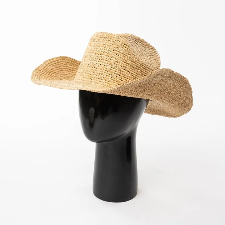 Ins Hand-crocheted Natural Raffia Straw Sun Hats Cowboy Hat for Women Men Summer Wide Brim Panama Outdoor Breathable Beach Caps - Image 31