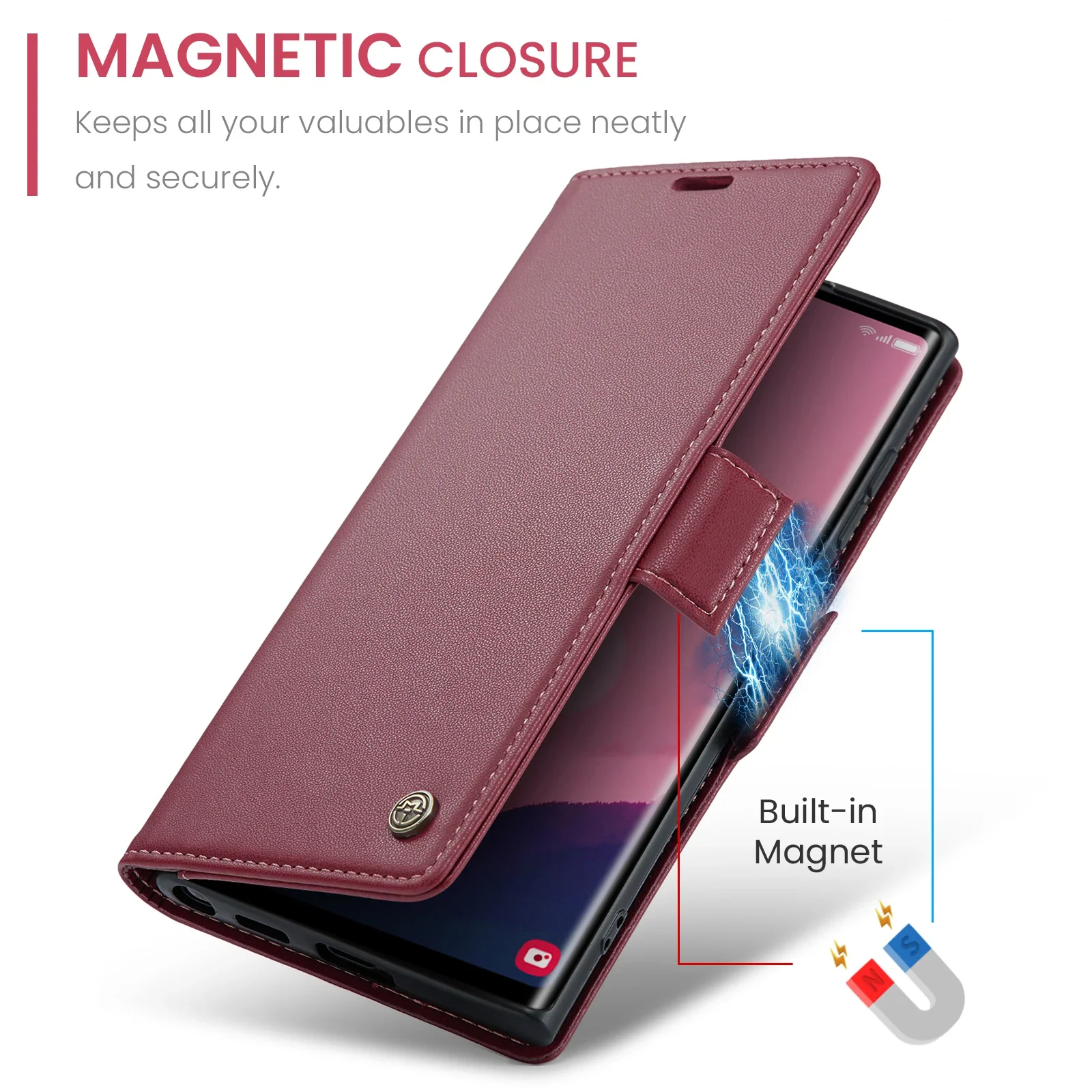 Magnetic Charging Flip Wallet Cards Leather Case for Samsung Galaxy A06 A16 A55 A35 25 15 05S S25 S24 S23 22 Ultra Plus FE Cover - Image 24