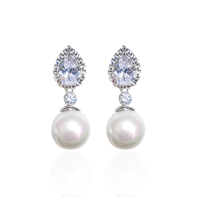 Huitan Temperament White Imitation Pearl Drop Earrings for Women Elegant Engagement Wedding Party Ear Accessories Trendy Jewelry - Image 4