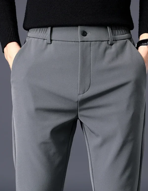 Spring Summer Thin Men's Business Casual Pants High Elastic Jogger Slim Straight Korean Brand Trousers Clothes Black Gray Blue