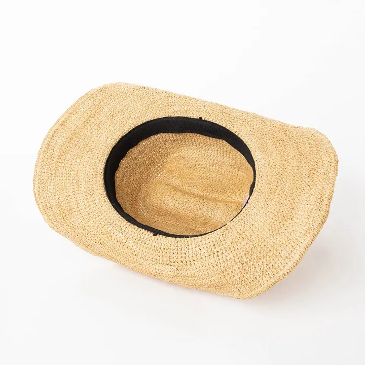 Ins Hand-crocheted Natural Raffia Straw Sun Hats Cowboy Hat for Women Men Summer Wide Brim Panama Outdoor Breathable Beach Caps - Image 28
