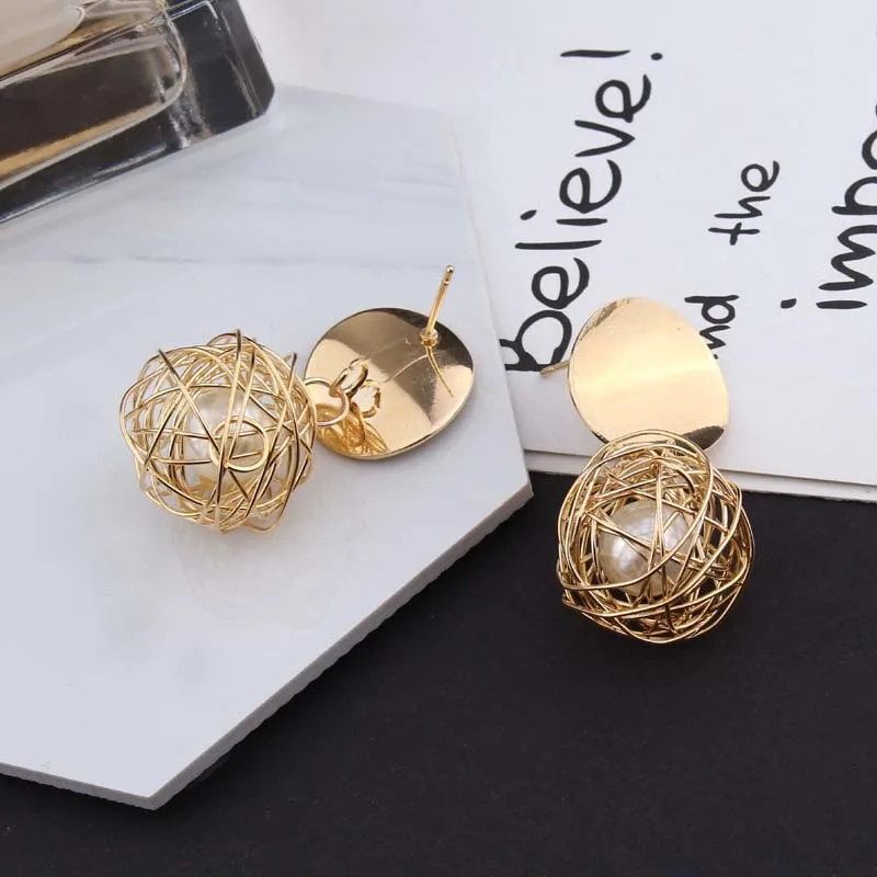 New Fashion Statement Drop Earrings for Women Pearl & Ball Geometric Earrings Gold Color Dangle Earing Fashion Ear Jewelry - Image 14