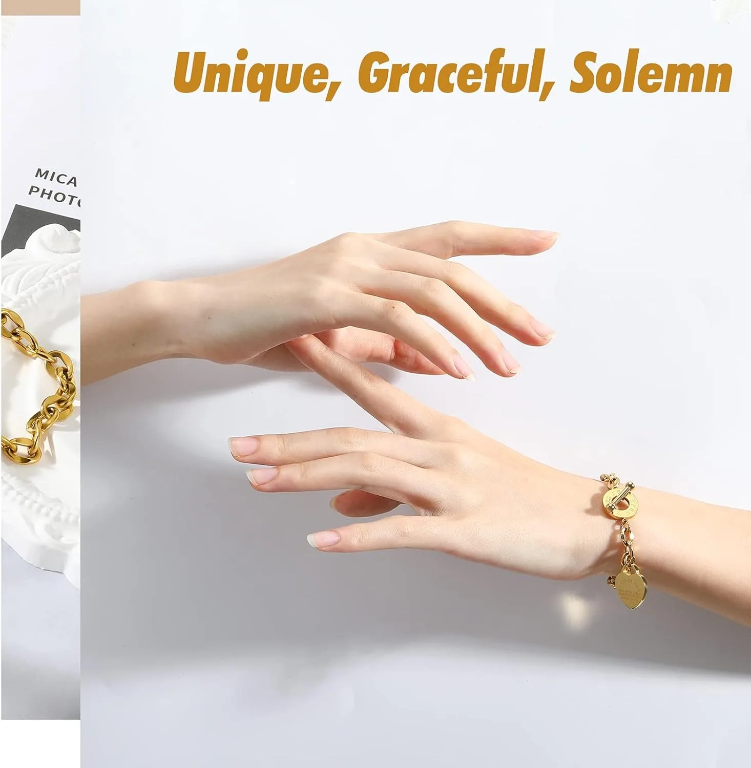 Love Pendant Link Chain OT Clasp Birthday Heart Jewelry Gift Bracelet for Women Bible Verse Bracelet Silver Gold Bracelet - Image 5