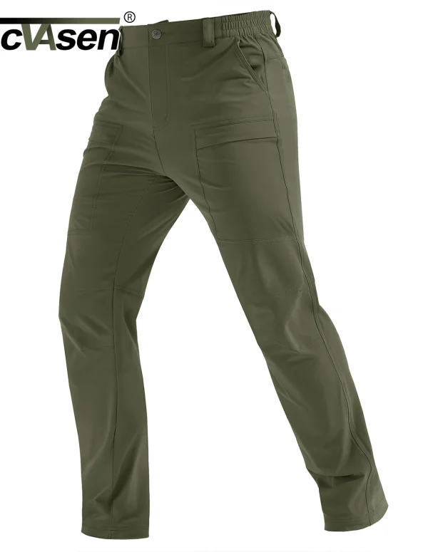 TACVASEN Men's Hiking Pants Lightweight Quick Dry 7 Pockets Travel Pants for Men Water Resistant Ripstop Work Fishing Cargo Pant
