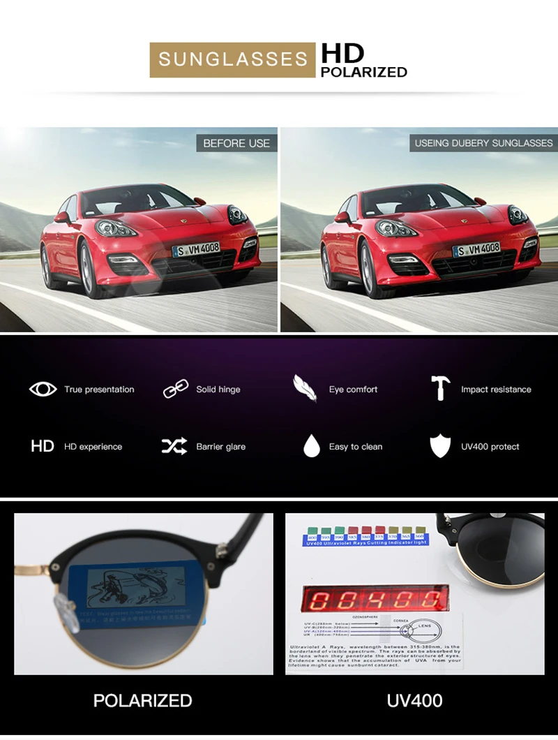 Classic Round Polarized Sunglasses Men Women Brand Designer Retro Half Frame Sun Glasses Vintage Driving Vacation Eyewear UV400 - Image 14