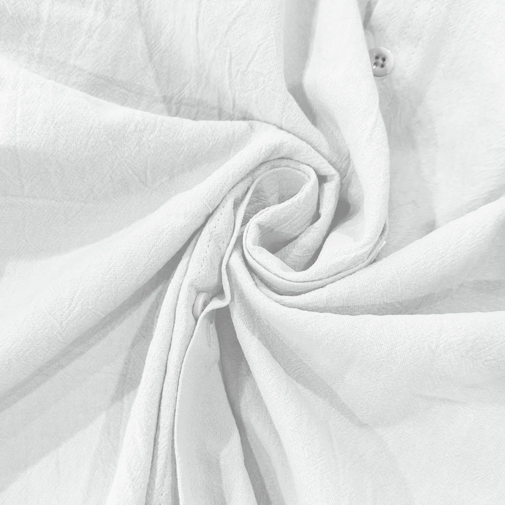 Men's Linen Mandarin Collar Shirt - Breathable Wrinkle-Free New Chinese Style with Pocket (Beige/Black/White, S-XXXL) Wholesale - Image 33