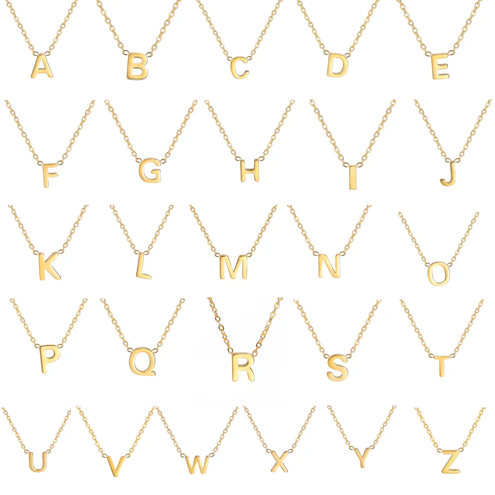 Cazador Minimalist Initial A-Z Letter Necklace for Women Alphabet Stainless Steel Choker Chains Jewelry Birthday Gift Wholesale - Image 7