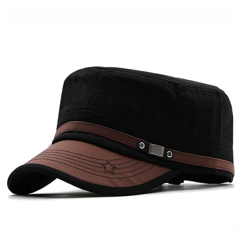 Casual Cadet Hat Man Flat Top Caps Fashion Cotton Visor Hats Summer Autumn Vintage Army Hats Adult Dad Hat Unisex Baseball Cap - Image 22