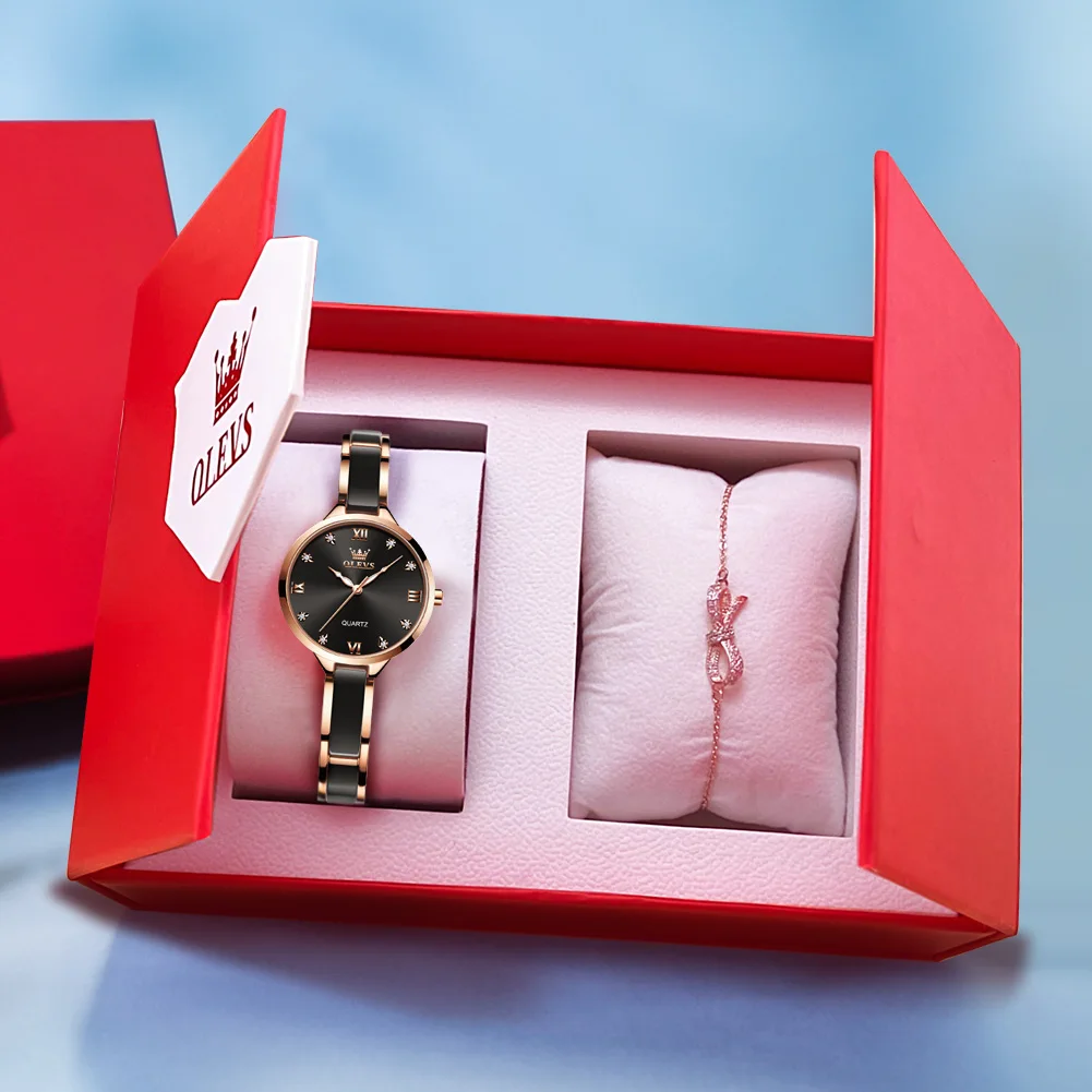 OLEVS 5872 Fashion Luxury Brand Quartz Women's Watch Elegant Ceramic Rose Gold Waterproof Dress Women's Watch Relogio Feminino - Image 7