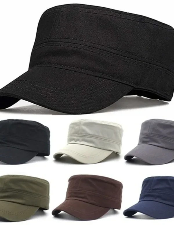 1PC Fashion Men Women Five Colors Unisex Adjustable Classic Style Plain Flat Vintage Army Hat Cadet Military Patrol Cap
