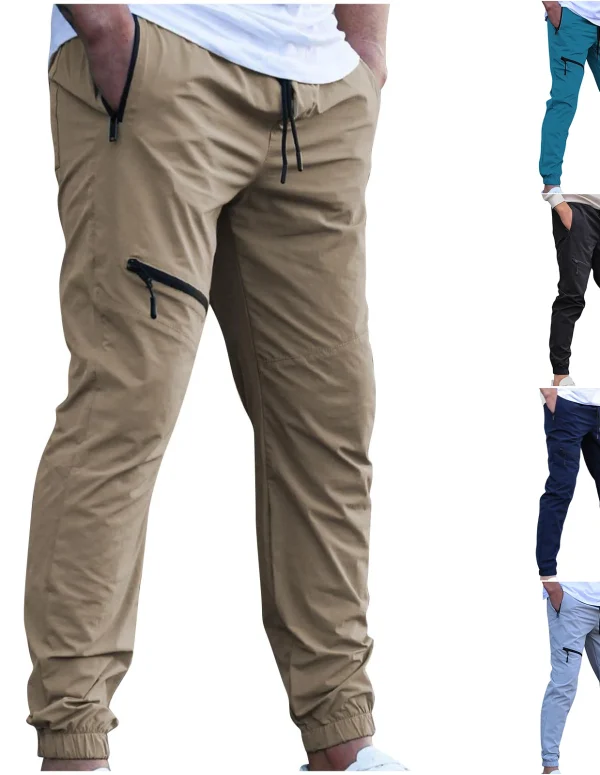 YHOPE Mens Cargo Work Pants Casual Stylish Twill Tapered Slim Fit Pants Athletic Chinos Work Trousers 80s Outfit Streetwear