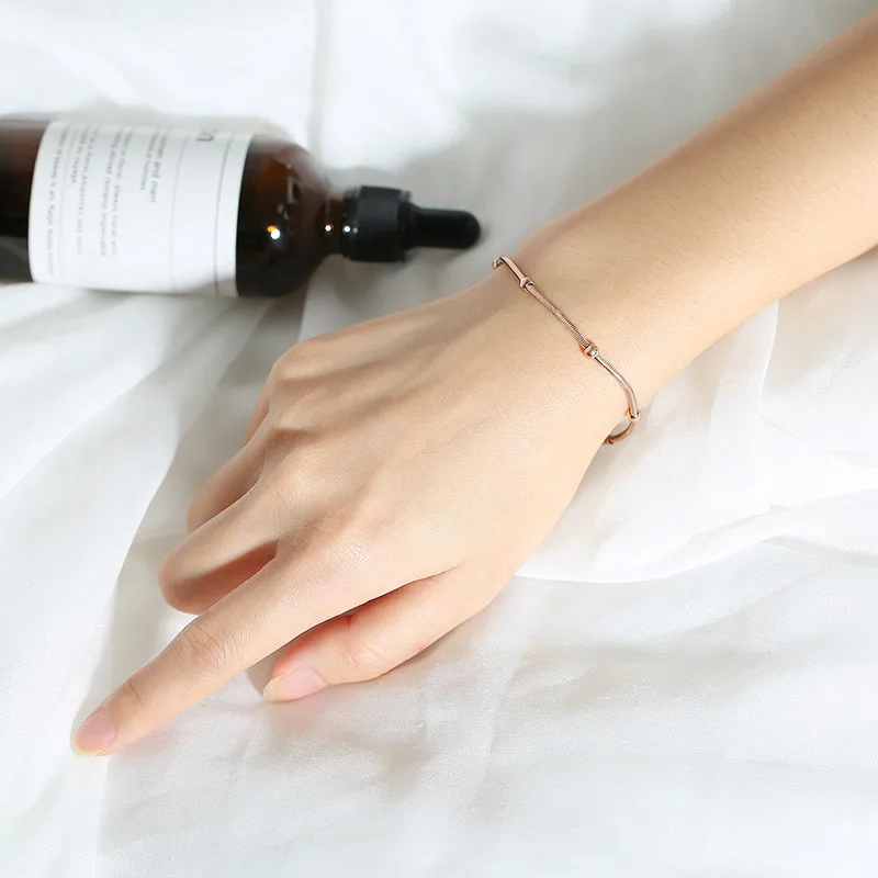 Lokaer Trendy Rose Gold Color Chain & Link Bracelets For Women High Quality Stainless Steel Beads Bracelet & Bangle Gift B19103 - Image 14