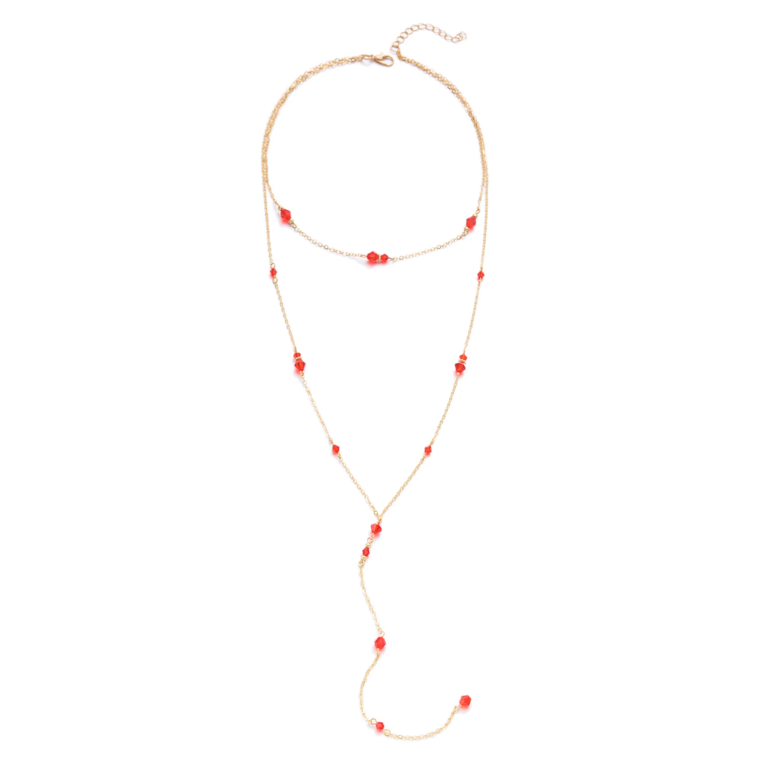 Fashion Simple Crystal Tassel Y-Shaped Necklace for Women Double Layer Gold Color Sweater Chain Long Necklace Party Jewelry Gift - Image 6