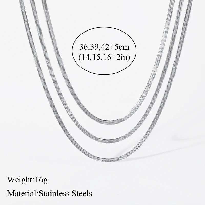 EILIECK 316L Stainless Steel Metal Multilayer Chain Necklace For Women Fashion 18K Gold Plated Collar Waterproof Jewelry Gift - Image 28