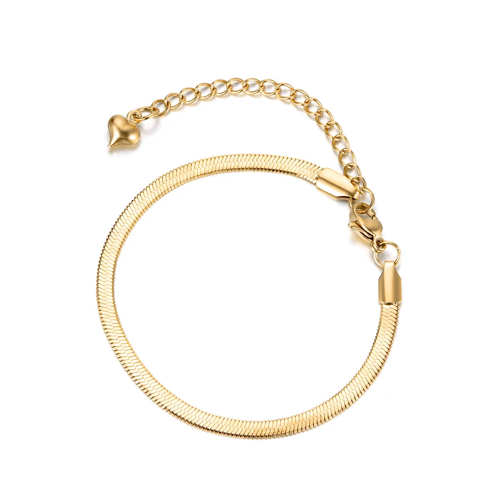 Lokaer Titanium Stainless Steel Snake Chain Thin Bracelets For Women Girls Rose Gold Plated Bohemia Party Blade Bracelet B18075 - Image 3