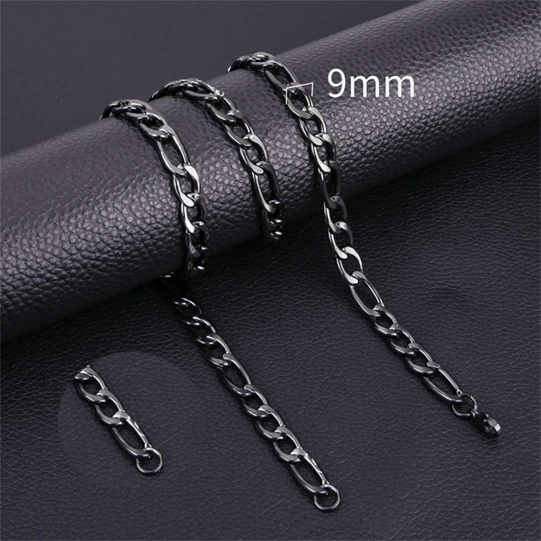 Fashion New Figaro Chain Necklace Men's Punk Silver Color Stainless Steel Long Necklace Men's Hip Hop Jewelry Gift - Image 9