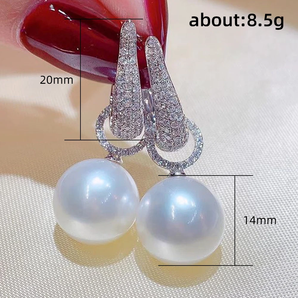 Huitan New Trend Imitation Pearl Dangle Earring for Women Luxury Silver Color Bling Cubic Zirconia Fashion Elegant Lady Jewelry - Image 28