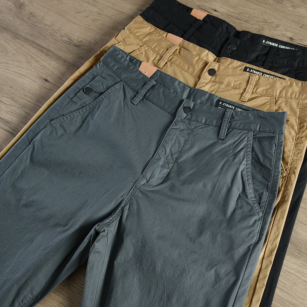 2024 Summer New American Thin Quick-drying Stretch Casual Pants Men's Simple 97% Cotton Slim CHINO Business Straight Trousers - Image 12