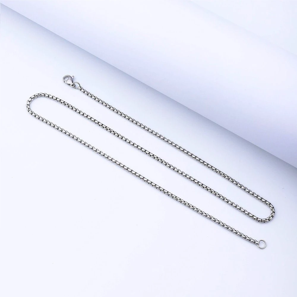 Stainless Steel Square Box Chain Necklace For Men Women Retro Black Gold Silver Color Choker Metal Jewelry DIY Accessories - Image 9