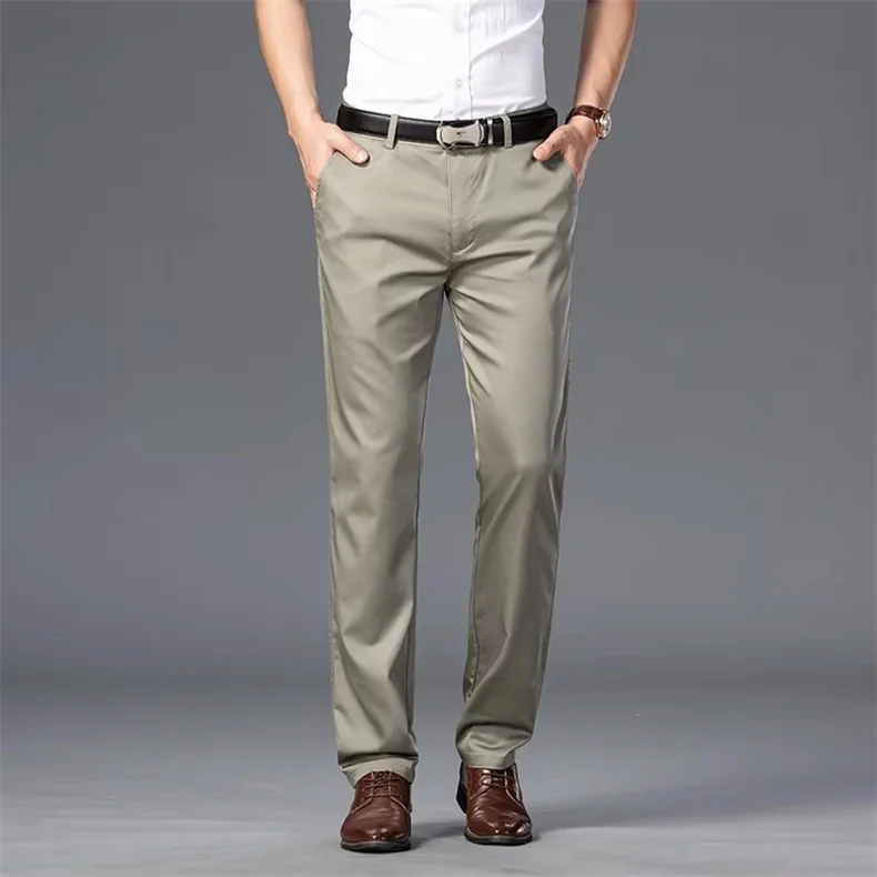 2024 Summer Thin Men's Business Casual Pants Korean Style Stretch Straight Fashionable Versatile Casual Suit Long Pants Male - Image 12