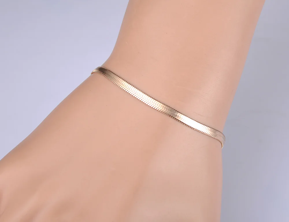 Lokaer Titanium Stainless Steel Snake Chain Thin Bracelets For Women Girls Rose Gold Plated Bohemia Party Blade Bracelet B18075 - Image 17