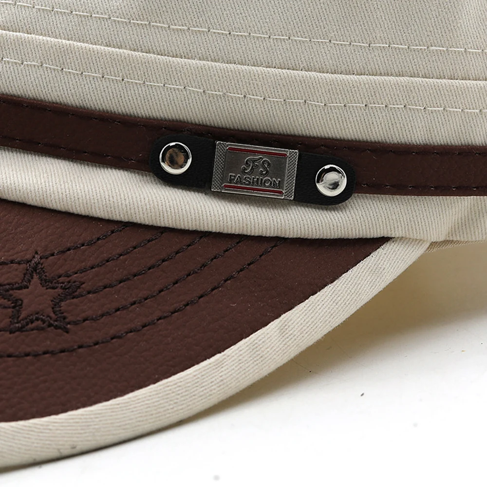 Casual Cadet Hat Man Flat Top Caps Fashion Cotton Visor Hats Summer Autumn Vintage Army Hats Adult Dad Hat Unisex Baseball Cap - Image 14