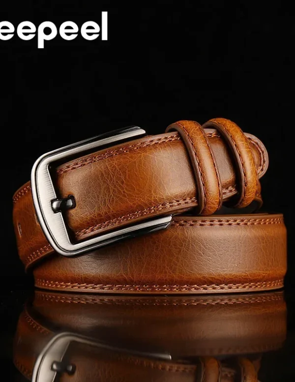 1Pc Deepeel 3.7*110-130cm Men's 2nd Cowskin Leather Belts Male Designer Business Waistband Crafts for Adults Jeans Accessories