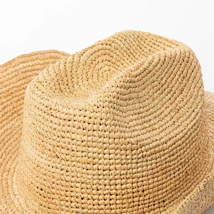 Ins Hand-crocheted Natural Raffia Straw Sun Hats Cowboy Hat for Women Men Summer Wide Brim Panama Outdoor Breathable Beach Caps - Image 21