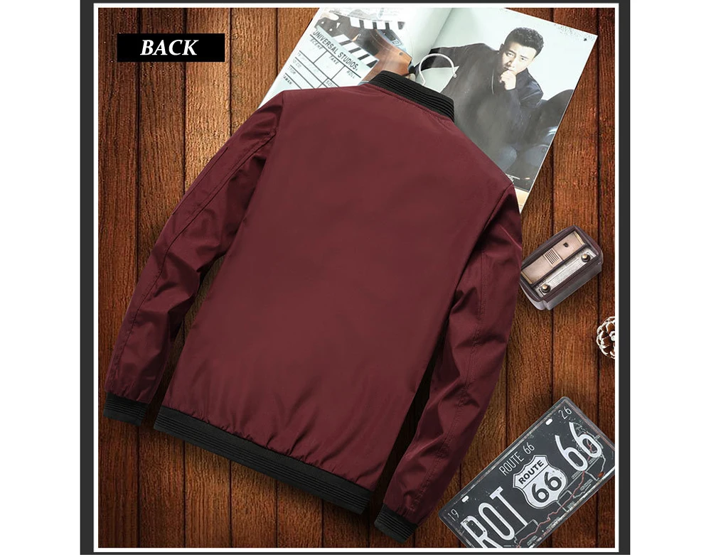 Spring Autumn Men's Bomber Jacket Casual Lightweight Jacket For Men Sports Windbreaker Zip Up Coat with Pockets Clothing - Image 17
