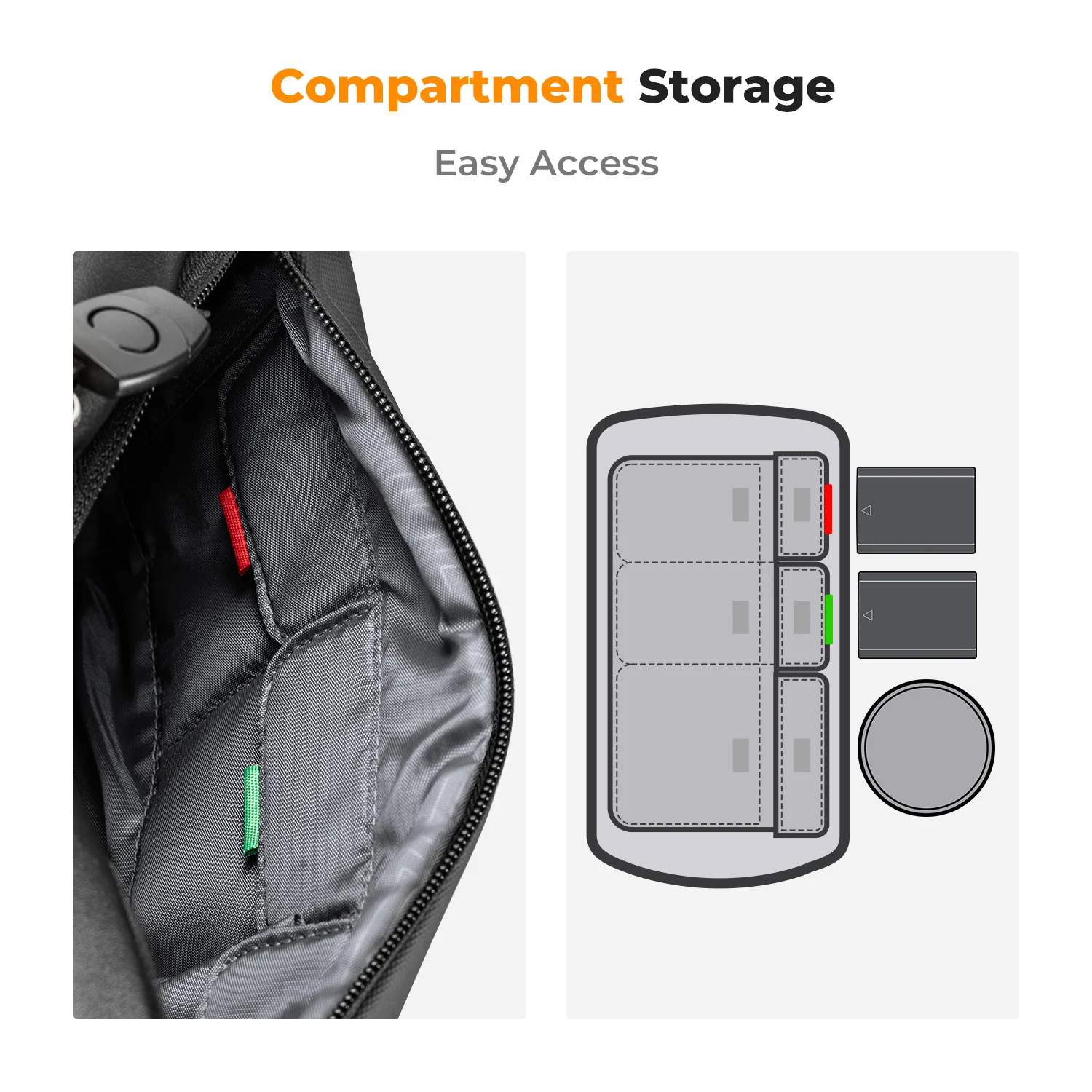 K&F CONCEPT 10L Camera Shoulder Bag for Digital Canon/Nikon/Sony/DJI Drone Lightweight Travel Photography Sling Bag Carry Pouchs - Image 4