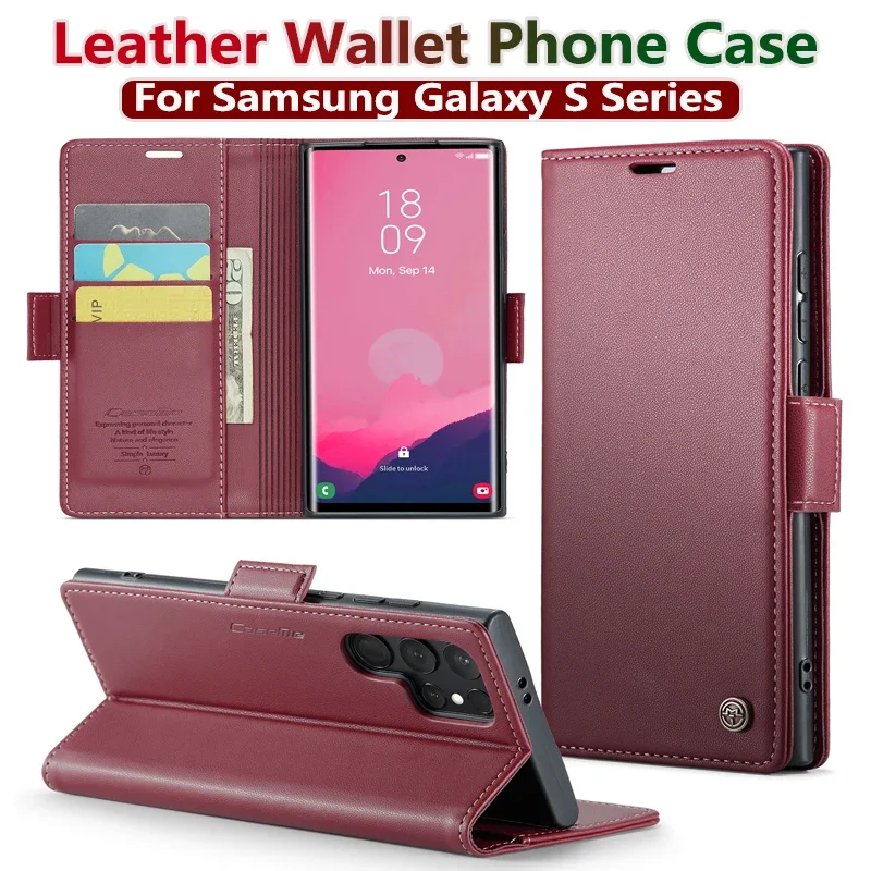 Magnetic Charging Flip Wallet Cards Leather Case for Samsung Galaxy A06 A16 A55 A35 25 15 05S S25 S24 S23 22 Ultra Plus FE Cover - Image 2