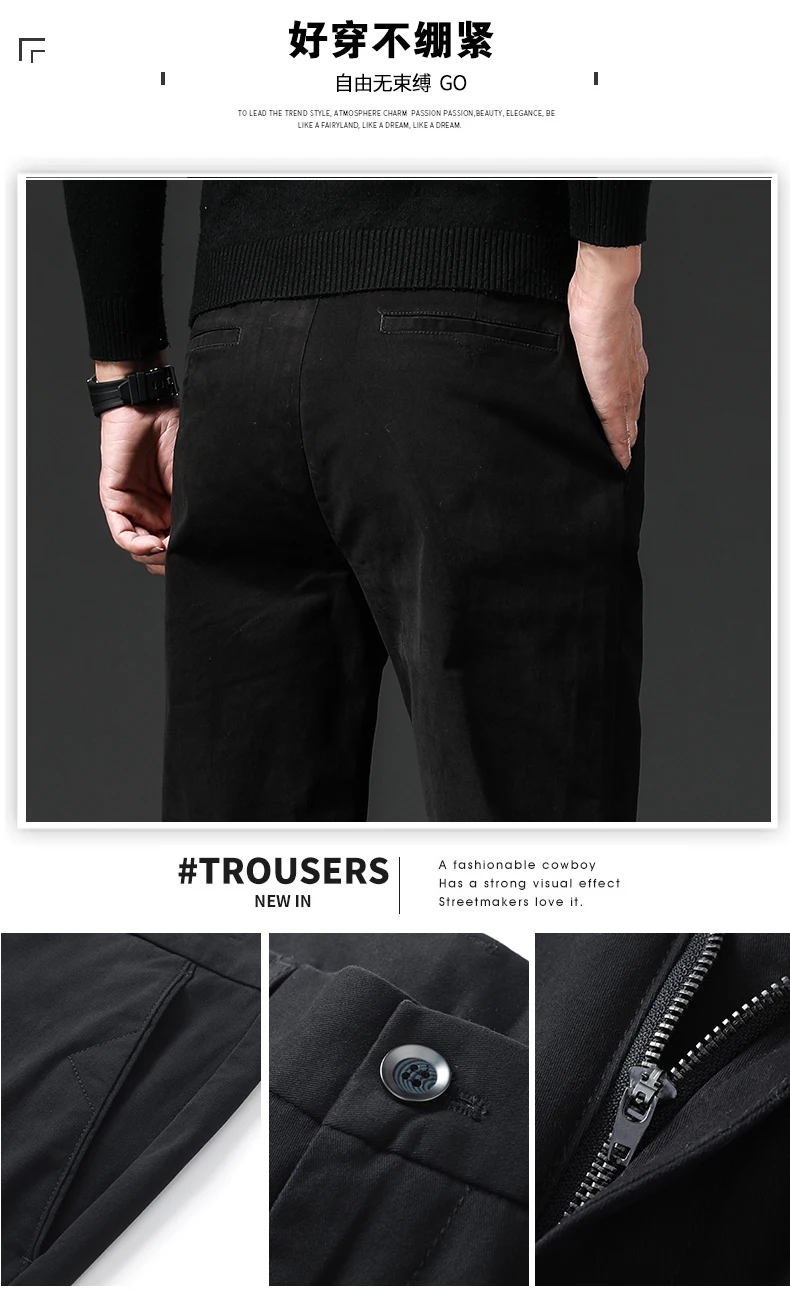New in Spring Casual Pants Men Straight Fit Cotton Stretch Chino Trouser Male Formal Work Business Dress Khaki Fashion Regular - Image 17