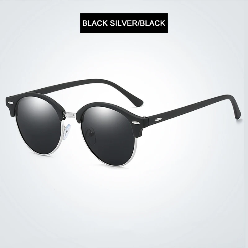 Classic Round Polarized Sunglasses Men Women Brand Designer Retro Half Frame Sun Glasses Vintage Driving Vacation Eyewear UV400 - Image 9