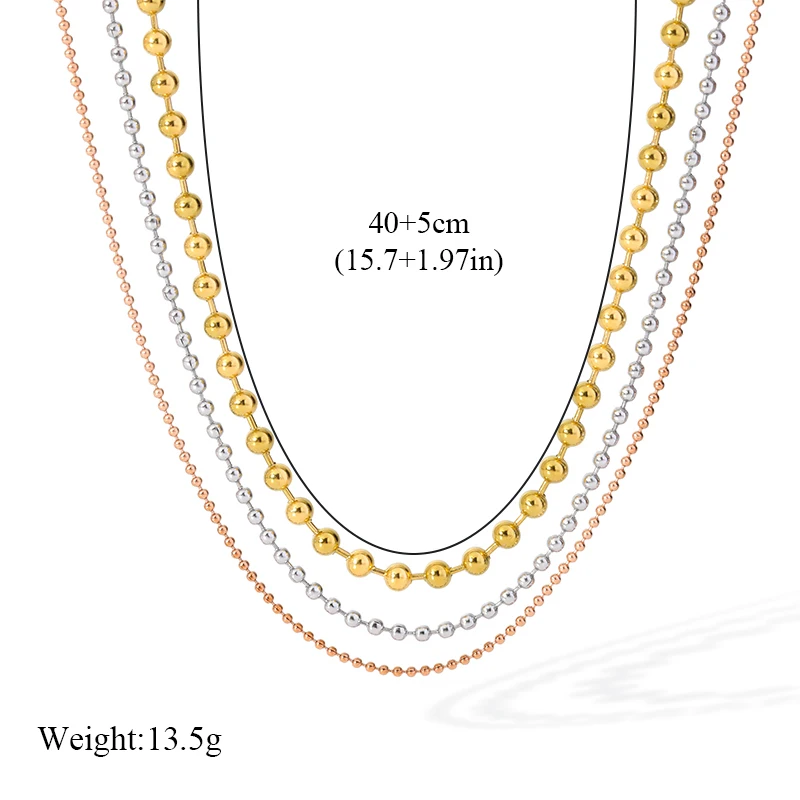 EILIECK 316L Stainless Steel Metal Multilayer Chain Necklace For Women Fashion 18K Gold Plated Collar Waterproof Jewelry Gift - Image 34