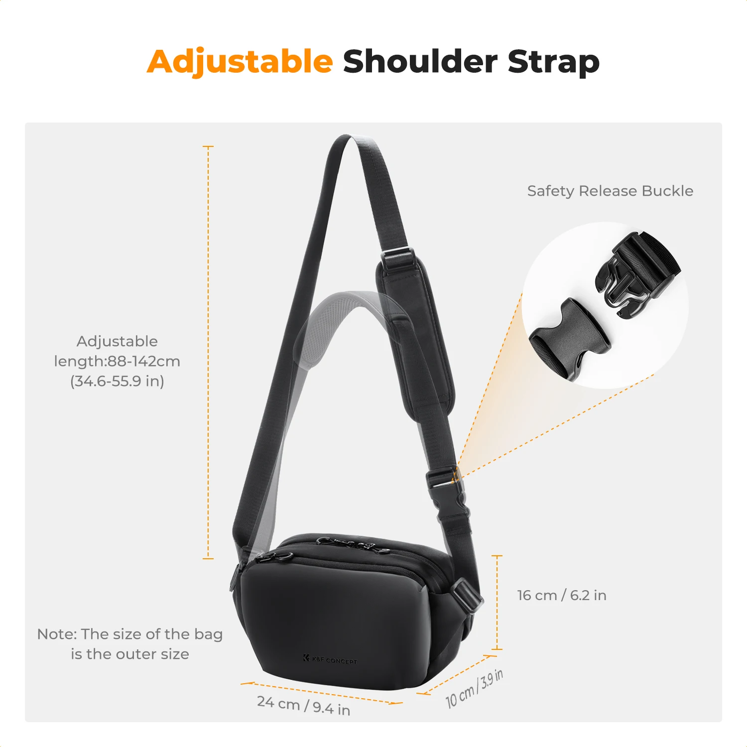 K&F CONCEPT 4L Camera Sling Bag Lightweight Travel Photography Shoulder Bag For Canon Sony DSLR SLR Camera Case Tripod Holder - Image 5