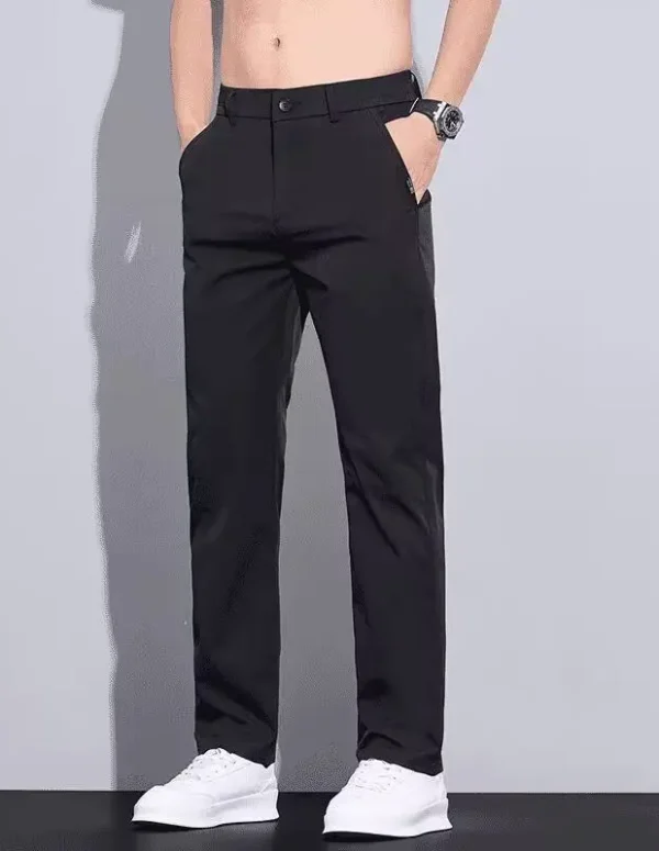 Men's Casual Straight Leg Chino Pants Lightweight Breathable Slim Fit Trousers for Daily Office Wear