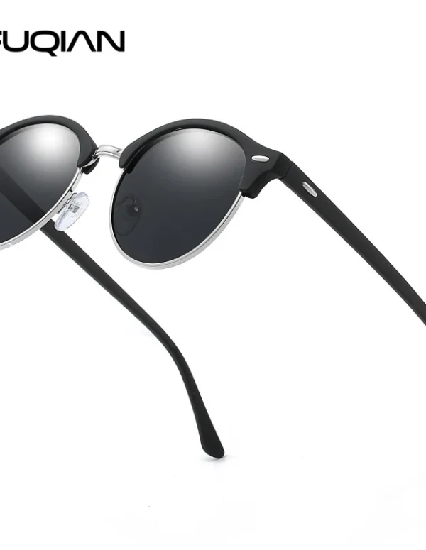 Classic Round Polarized Sunglasses Men Women Brand Designer Retro Half Frame Sun Glasses Vintage Driving Vacation Eyewear UV400