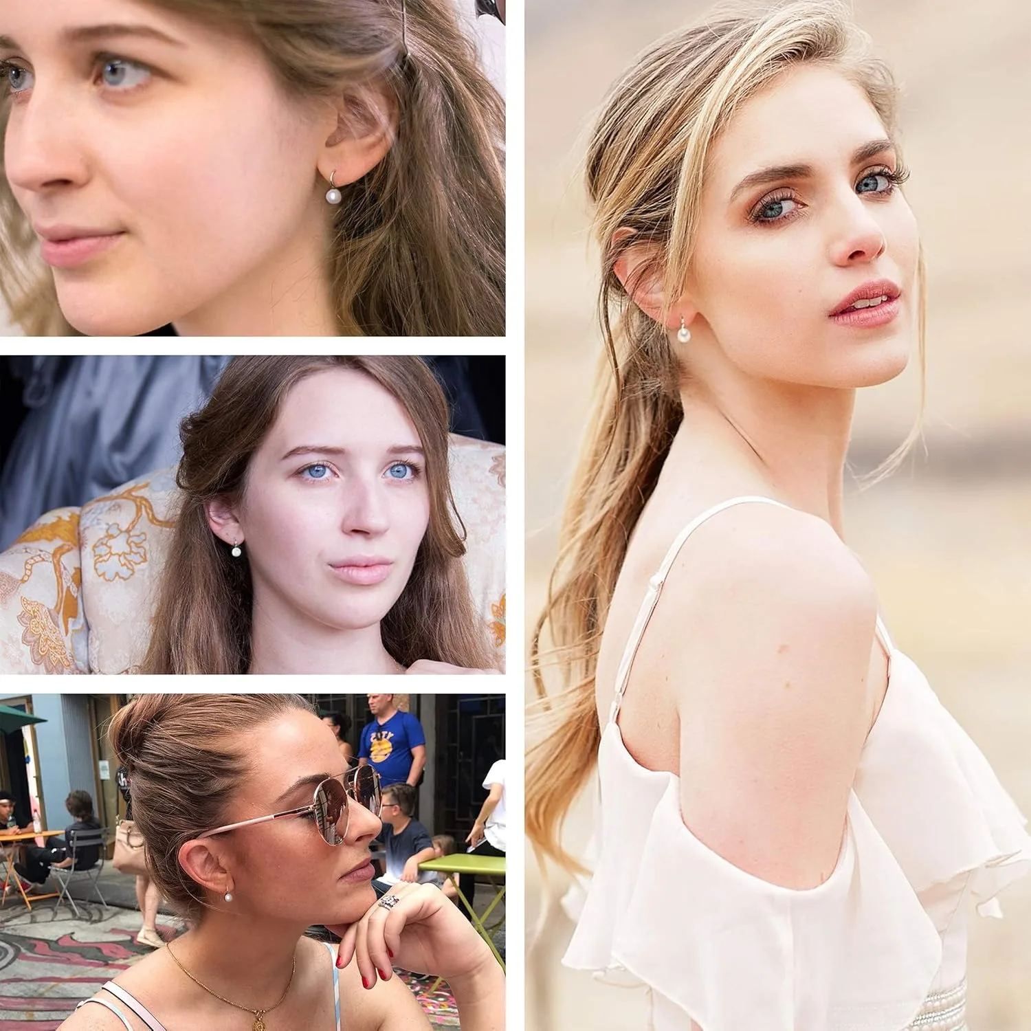 Silver Plated Gold Plated Hoop Handpicked AAA+ Quality White Freshwater Cultured Pearl Dangle Drop Earrings Jewelry for Women - Image 9