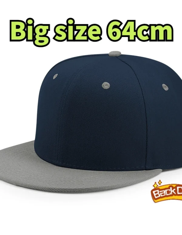 Large 64cm Back Closed Skateboard Cap Women Fitted Baseball Cap XXL Male Big Size Snapback Caps Plain Football Hat 60cm 62cm