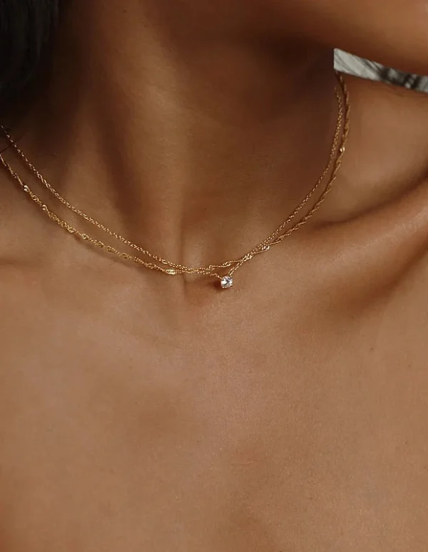 Vintage Layered Minimalist Thin Chain Necklace for Women Dainty Gold Color Clavicle Chain Choker Neck Daily Wear Jewelry Gift