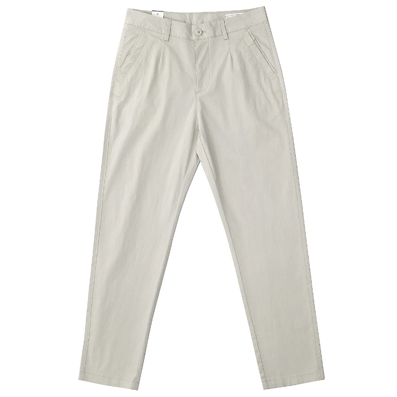 2025 Summer New American Retro Thin Micro Elasticity Casual Pants Men's Simple 98% Cotton Slim CHINO Business Straight Trousers - Image 5