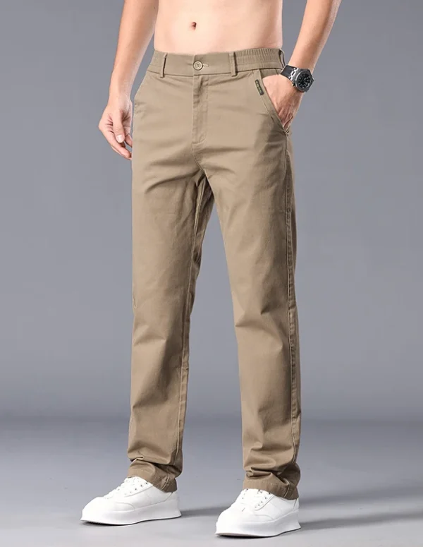 New Casual Pants Men Straight Fit Stretch Autumn Chino Trousers Male Formal Work Business Dress Khaki Fashion Spring Pants