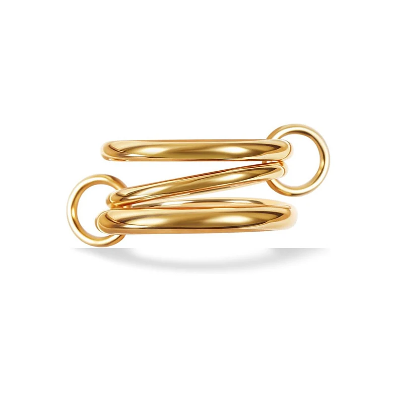 LATS Two-Color Three-Ring 14K Gold Plating Copper Ring for Women Ins Style Stacking Jewelry Fashion Accessories - Image 10