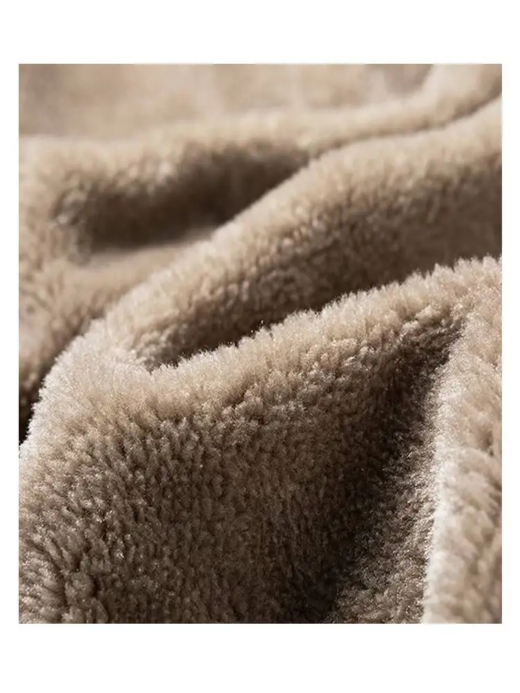 Denim Autumn Winter Pocket Single-Breasted Solid Color Velvet Thickened Lapel Washed Cotton Fashion Men's Jacket - Image 14