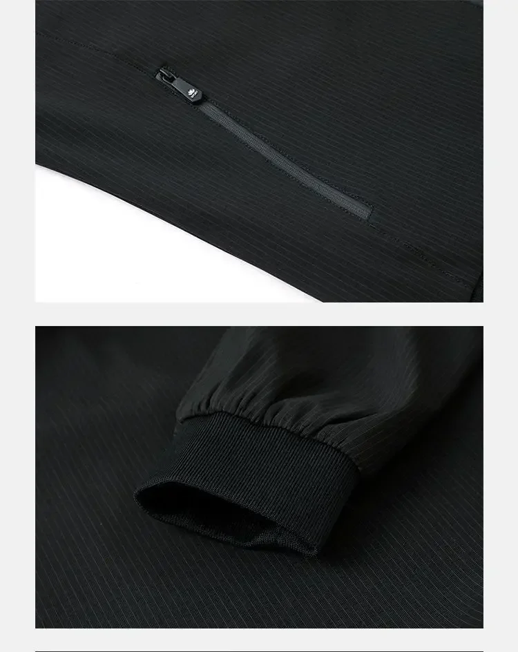 Spring Autumn Men's Stand Collar Jacket Windproof Casual Business Wear Coat Blue Black Khaki Outdoor Overcoat Men Clothing - Image 16