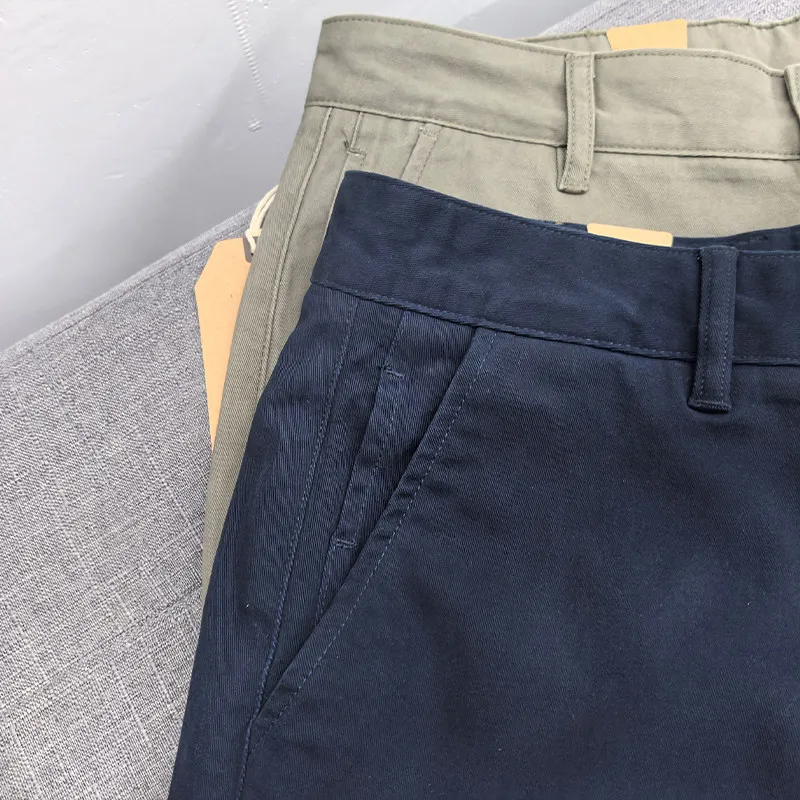 2026 Spring New American Retro Woven Twill Chino Cargo Pants Men's Fashion 100% Cotton Washed Casual Business Straight Trousers - Image 8