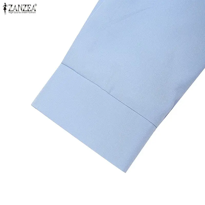 2026 ZANZEA Women Elegant Lapel Neck Long Sleeve Dress Spring Office Dresses Stylish A Line Waisted Party Sundress Holiday Robe - Image 21